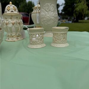 Lenox Gold and Cream Tea Light Candle Holders